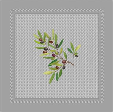 Provence print fabric tea towel (Nyons. grey)